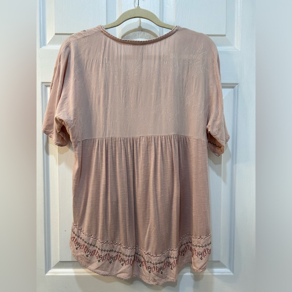 Knox Rose Whimsical Embroidered Peasant Blouse Sz S Peasant Cottagecore Boho - Picture 2 of 10